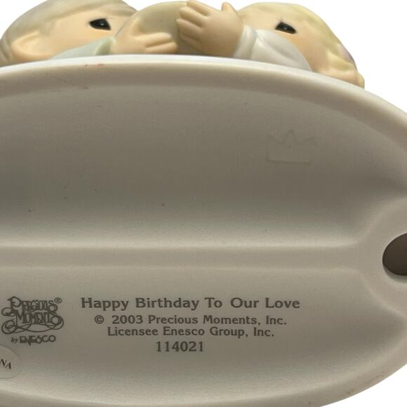 Enesco PRECIOUS MOMENTS 2003 HAPPY BIRTHDAY TO OUR LOVE 114021 With Box - Picture 3 of 3
